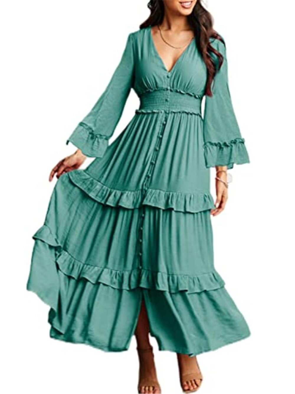 Women's Boho Maxi Dress Summer Long Flowy Dress